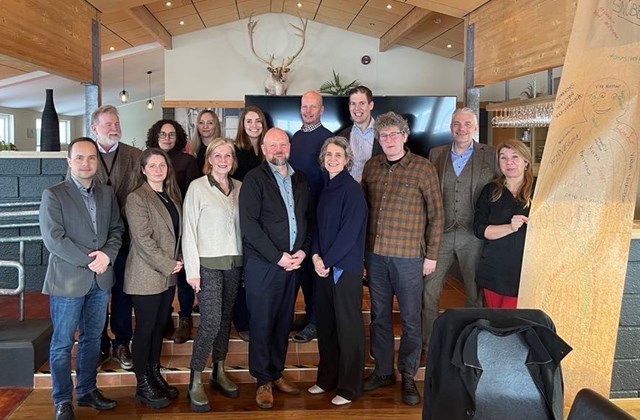 Samninganefndir háskólanna á Þórisstöðum, þar sem fyrsti viðræðufundur þeirra var haldinn sl. föstudag.