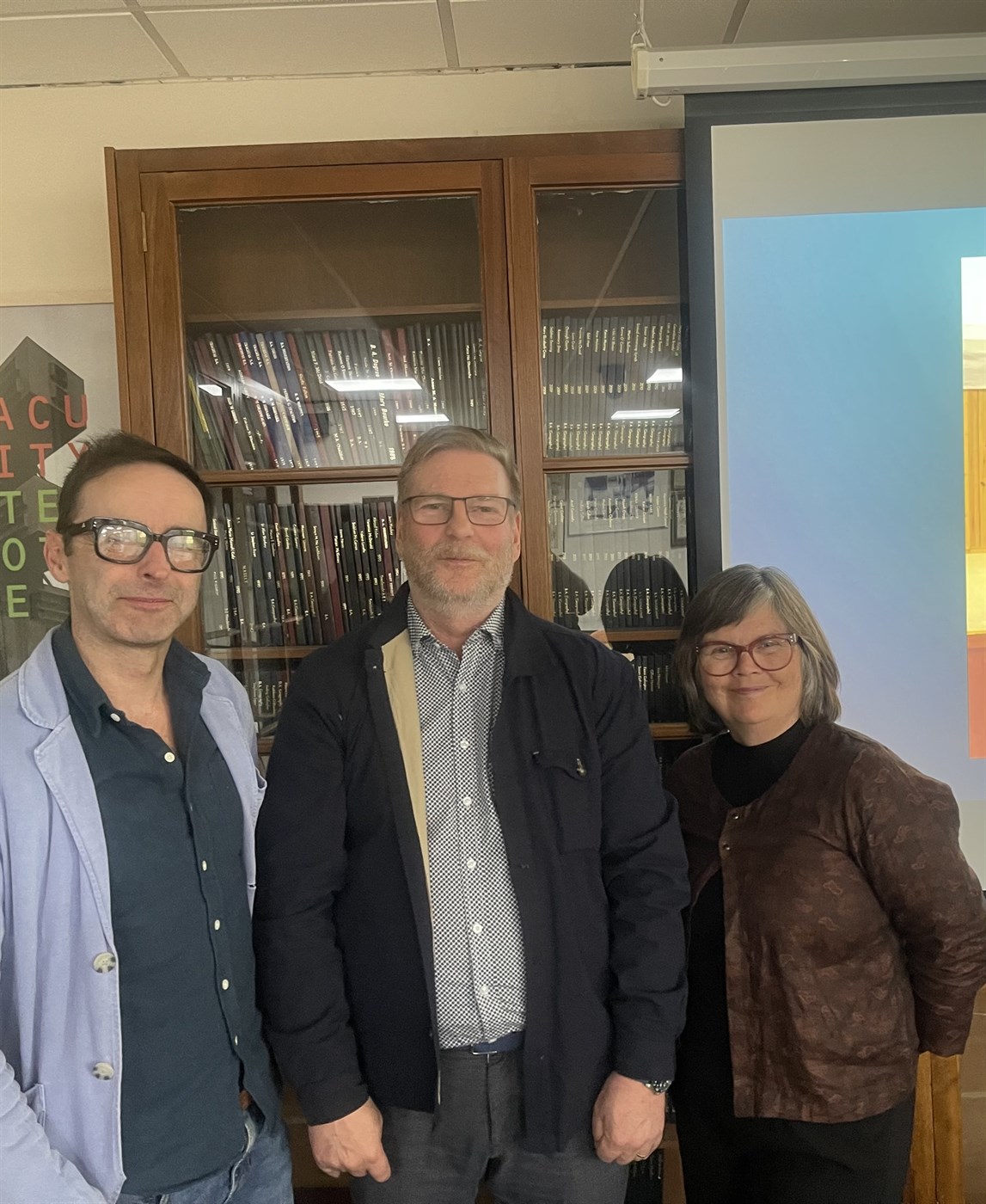Dr. Patrick Collins, Einar Svansson prófessor og Anna Hildur Hildibrandsdóttir, doktorsnemi við Háskólann í Galway og fagstjóri skapandi greina við Háskólann á Bifröst.