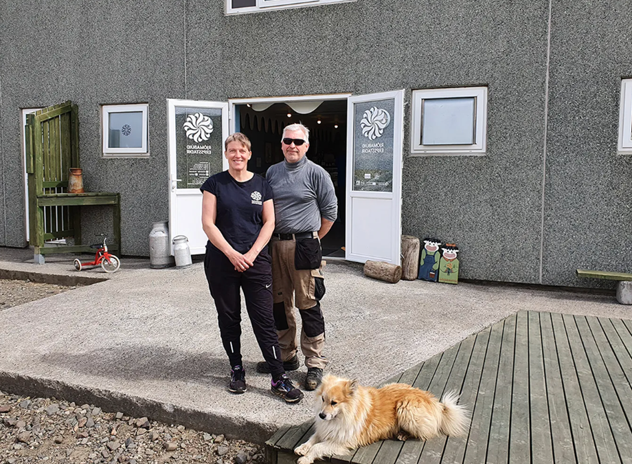 Bændurnir á Erpsstöðum: Þorgrímur Einar Guðbjartsson og Helga Elínborg Guðmundsdóttir. Mynd: Anna Hildur Hildibrandsdóttir